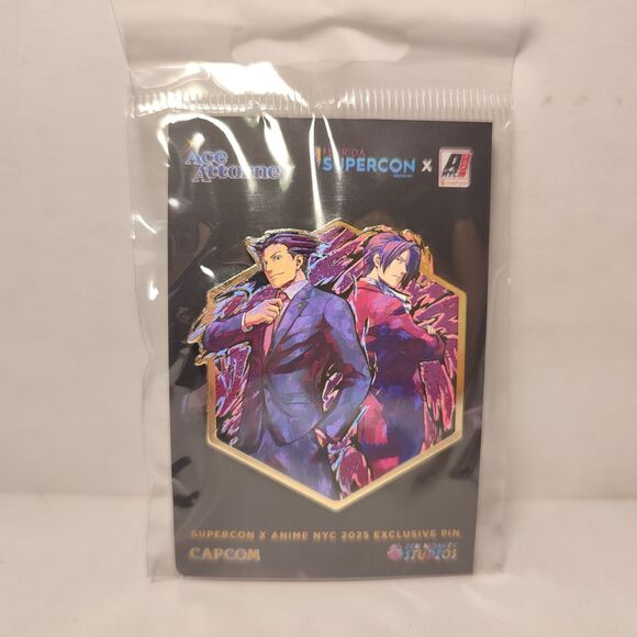 Ace Attorney Phoenix Wright & Miles Edgeworth Back To Back Limited Edition Pin - Picture 1 of 2
